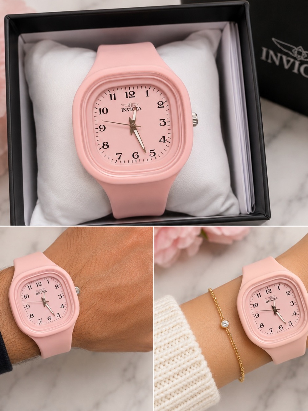 Invicta Celestial Velvion Unisex Watch 45.3mm Pink Quartz NIB
